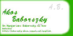 akos baborszky business card